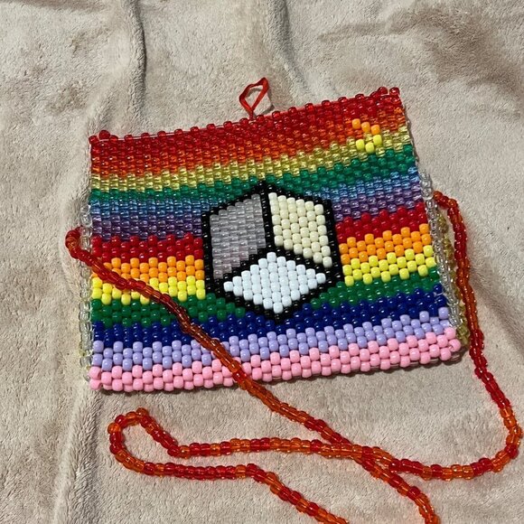 Kandi Beaded purse pocketbook bag pouch or shoulder purse. Fun festival vibes ra - Picture 7 of 11